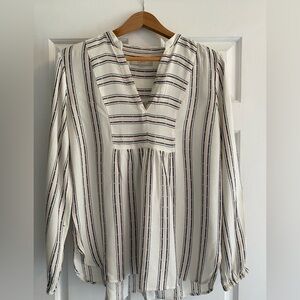 Loft Women’s Black/Pink/Cream Prairie Top Size S